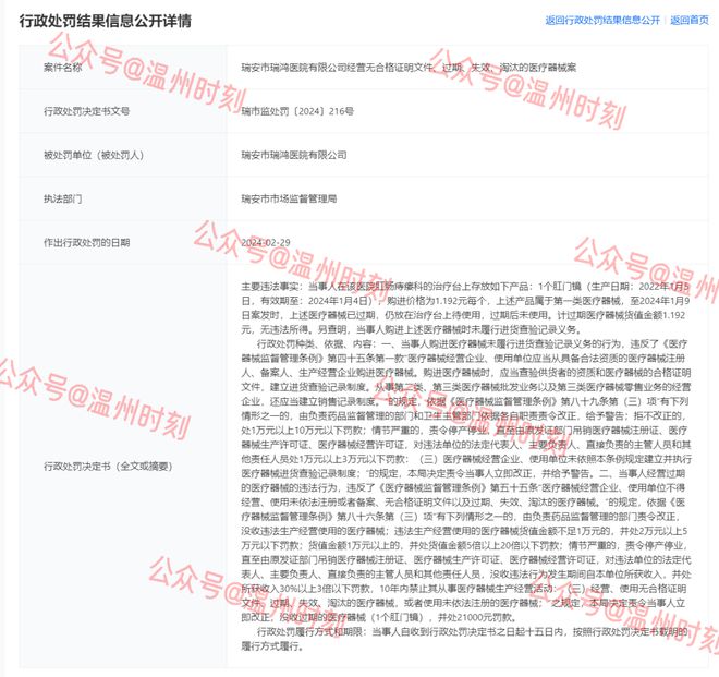 JDB电子·(中国)官方网站因为1个镜温州这家医院被罚21000元！(图3)